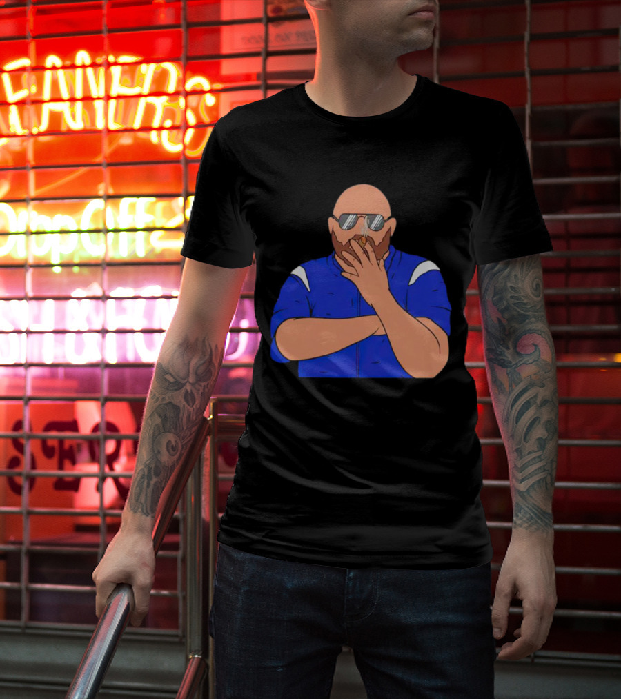 Brian Daboll Smoking Cigar In Blue Jacket Iconic T-Shirt