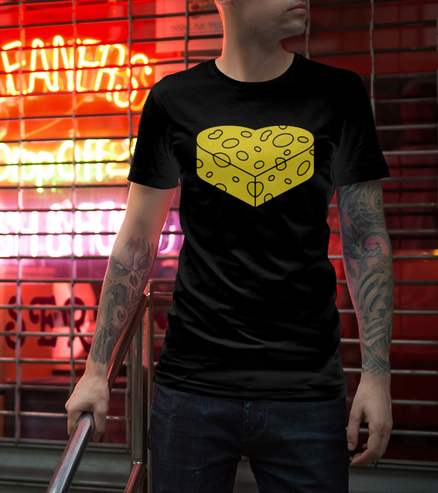 Cheesehead Love Heart-Shaped Cheese Block T-Shirt
