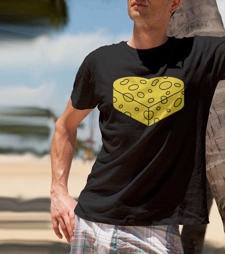 Cheesehead Love Heart-Shaped Cheese Block T-Shirt