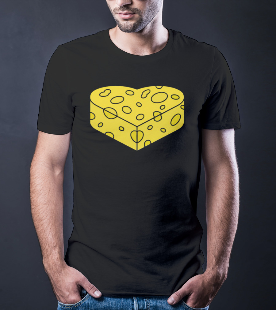 Cheesehead Love Heart-Shaped Cheese Block T-Shirt