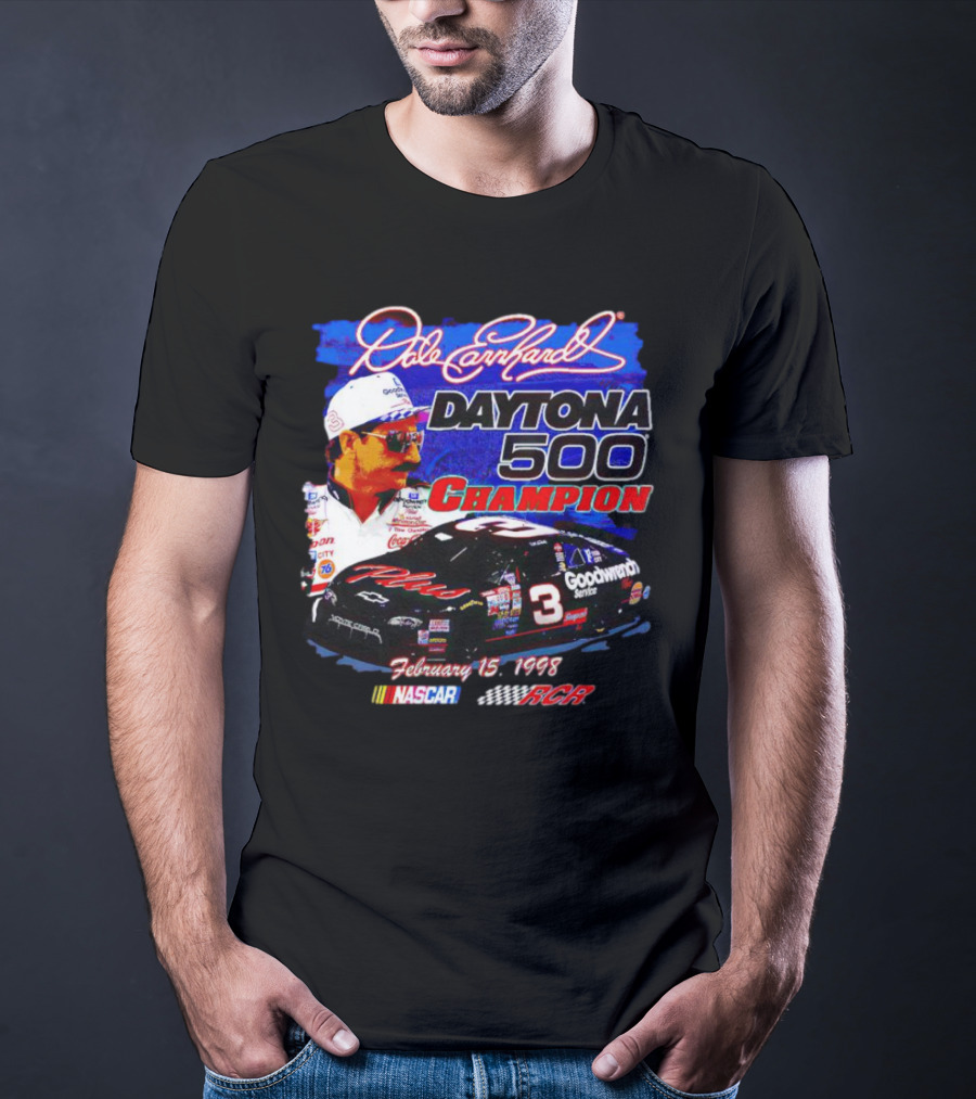 Dale Earnhardt Daytona 500 Champion February 15 1998 NASCAR RCR T-Shirt