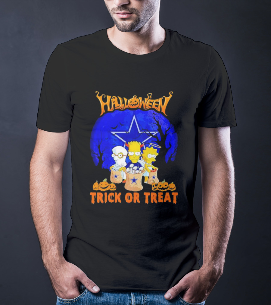 Halloween Dallas Cowboys Simpsons Trick Or Treat T-Shirt