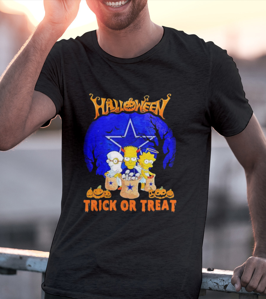 Halloween Dallas Cowboys Simpsons Trick Or Treat T-Shirt