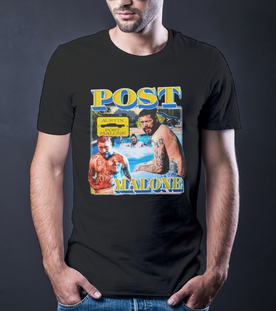 POST MALONE AUSTIN VINTAGE POOL TATTOO T-Shirt