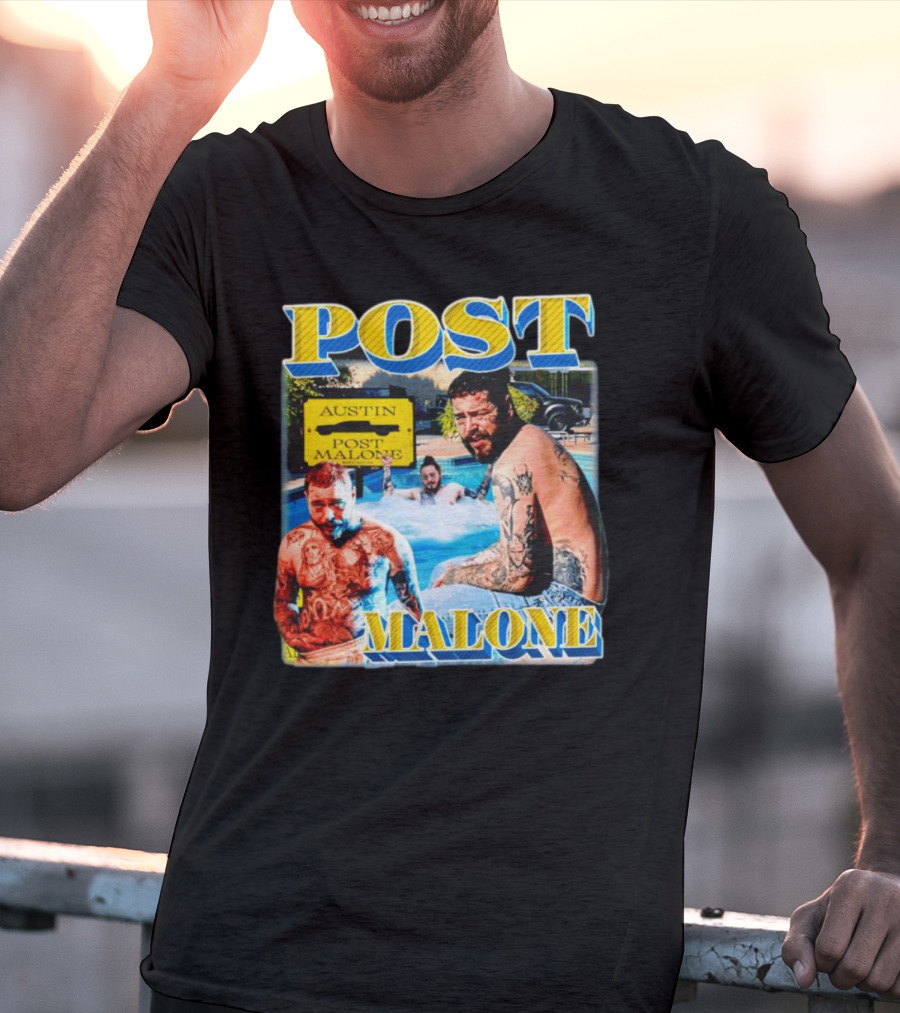 POST MALONE AUSTIN VINTAGE POOL TATTOO T-Shirt