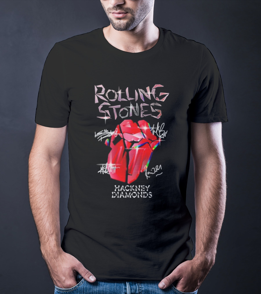 Rolling Stones Hackney Diamonds Signatures Red Tongue T-Shirt