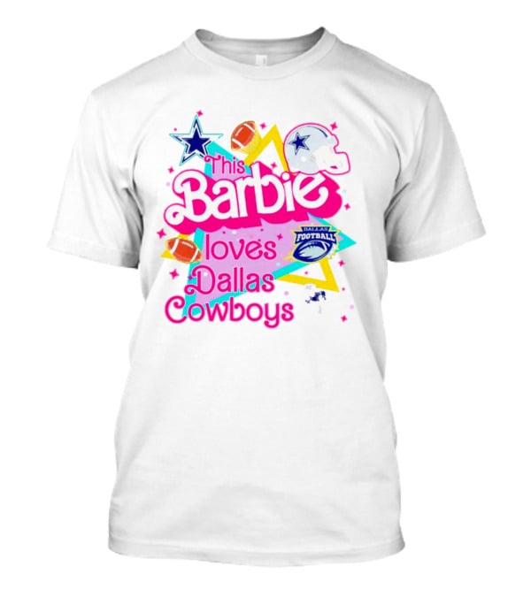 This Barbie Loves Dallas Cowboys Star Helmet Football T-Shirt