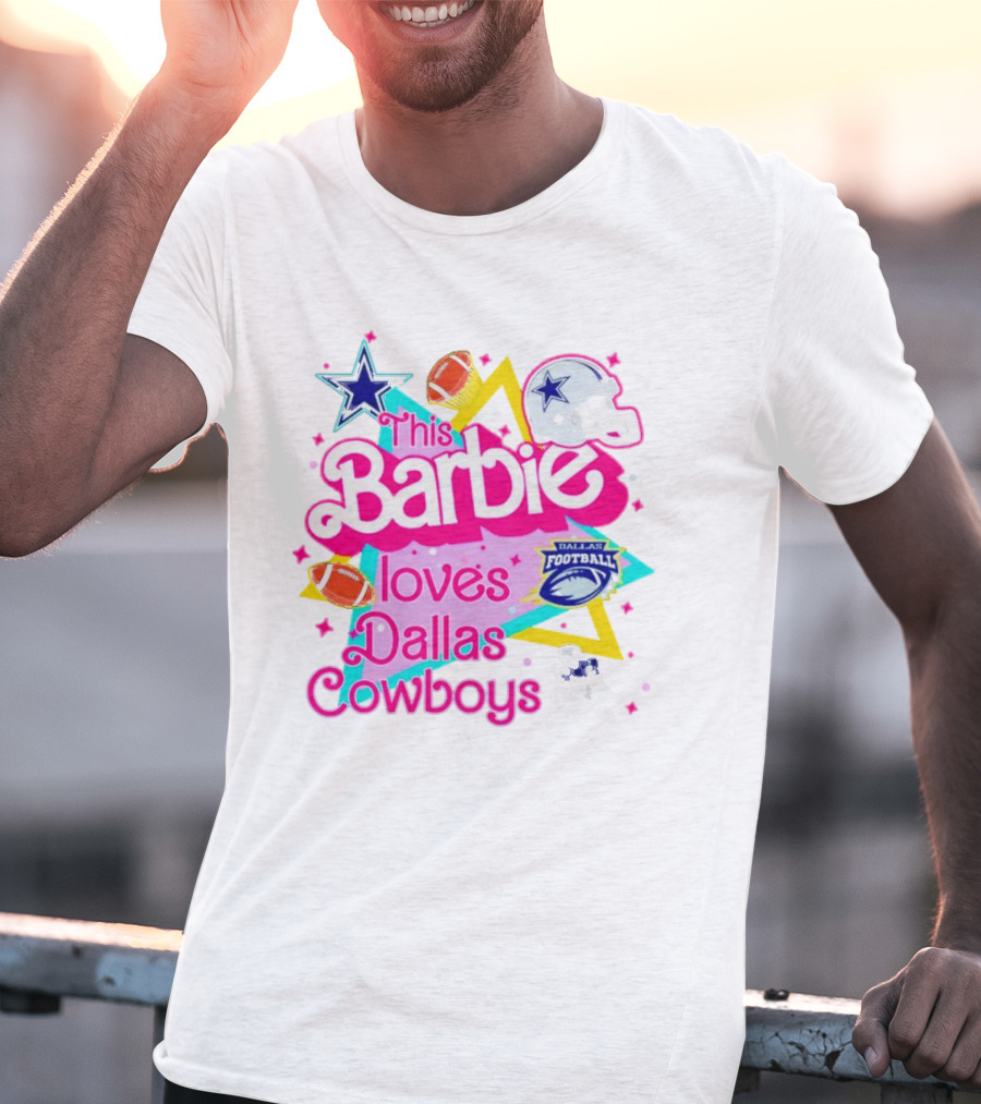 This Barbie Loves Dallas Cowboys Star Helmet Football T-Shirt
