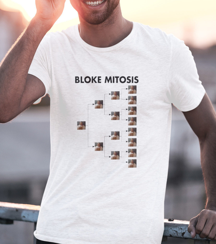 Bloke Mitosis Multiplication Chart Of Cloned Man T-Shirt