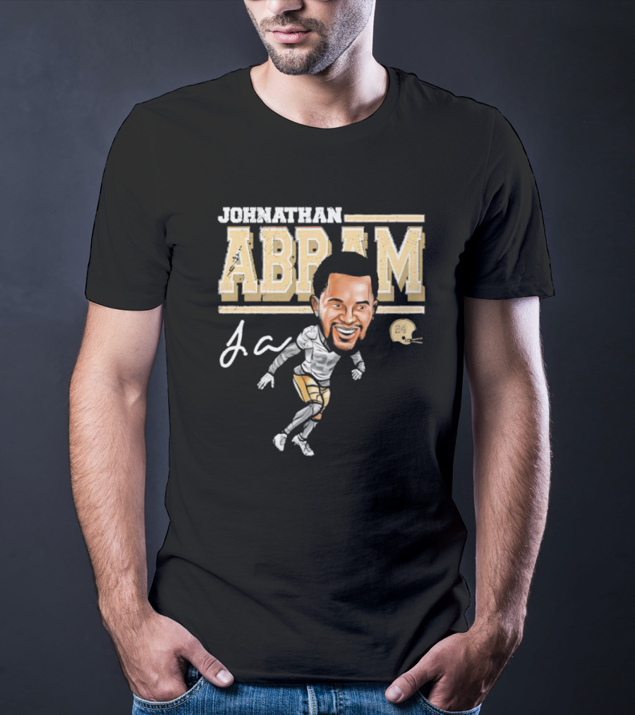 Johnathan Abram Caricature Ja Signature With Football Helmet 24 T-Shirt