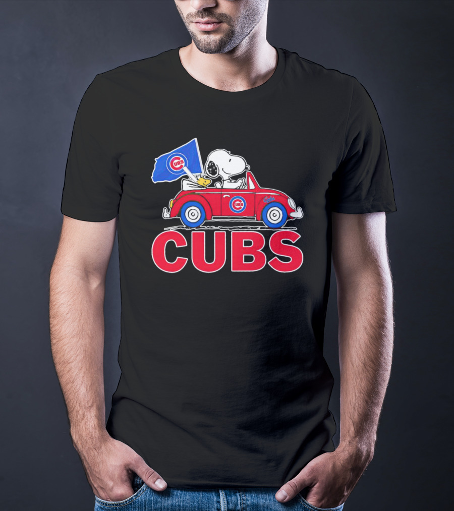 Snoopy Woodstock Chicago Cubs Car Adventure T-Shirt