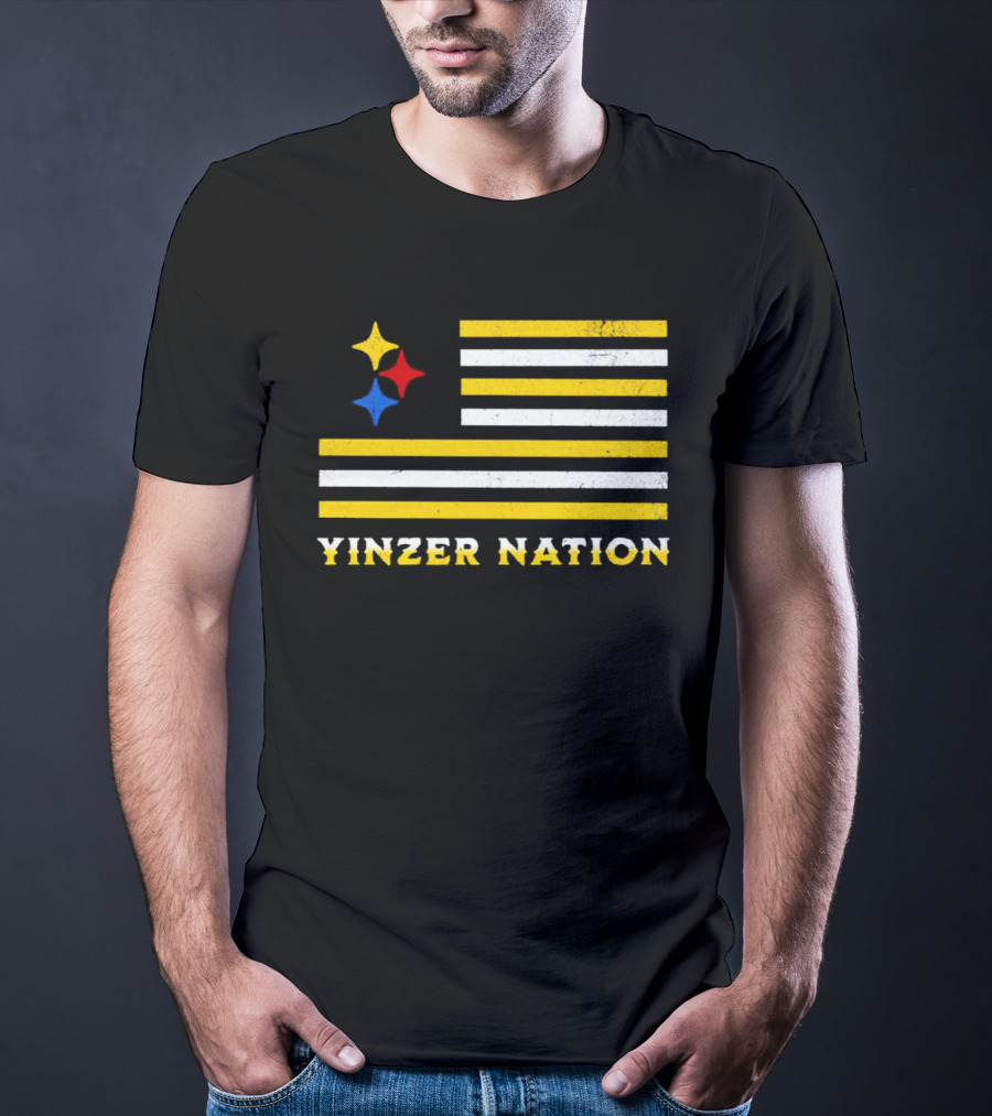 Yinzer Nation Steelers Flag T-Shirt