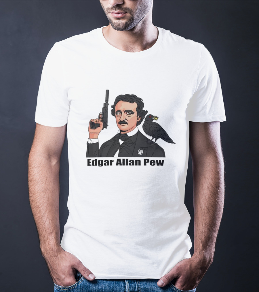 Edgar Allan Pew Raven Gun T-Shirt