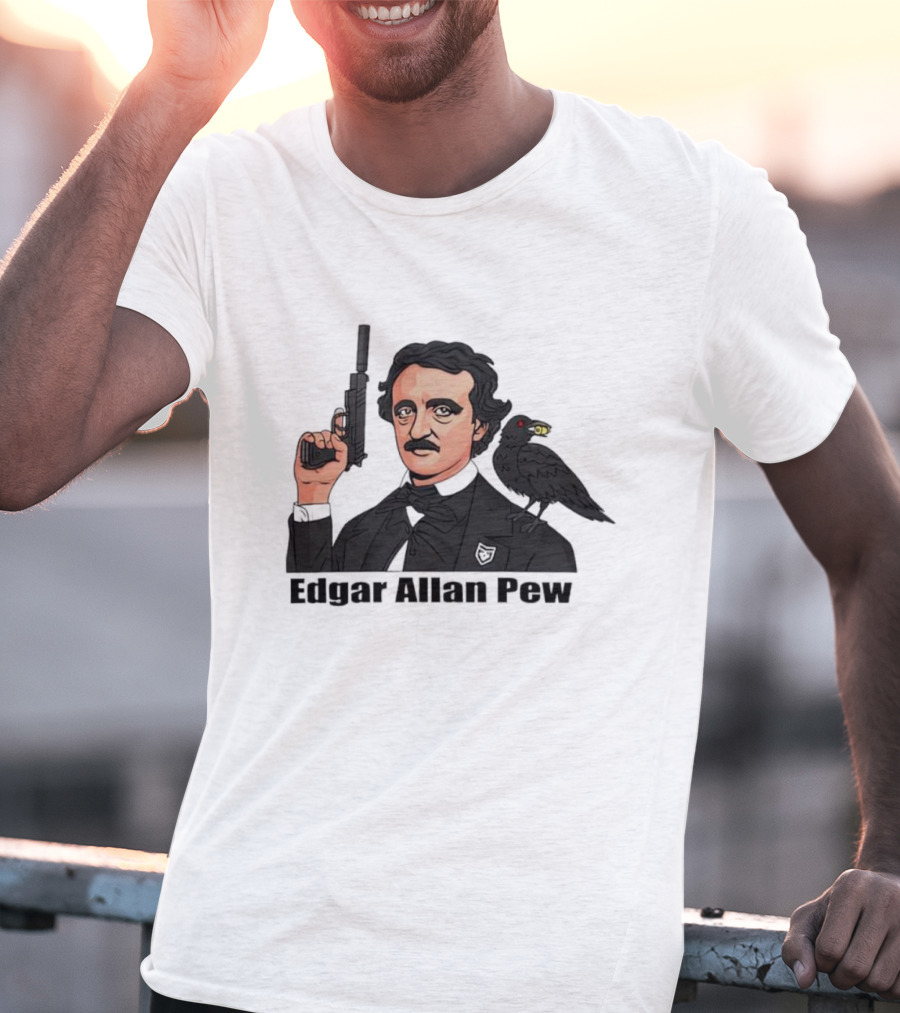 Edgar Allan Pew Raven Gun T-Shirt