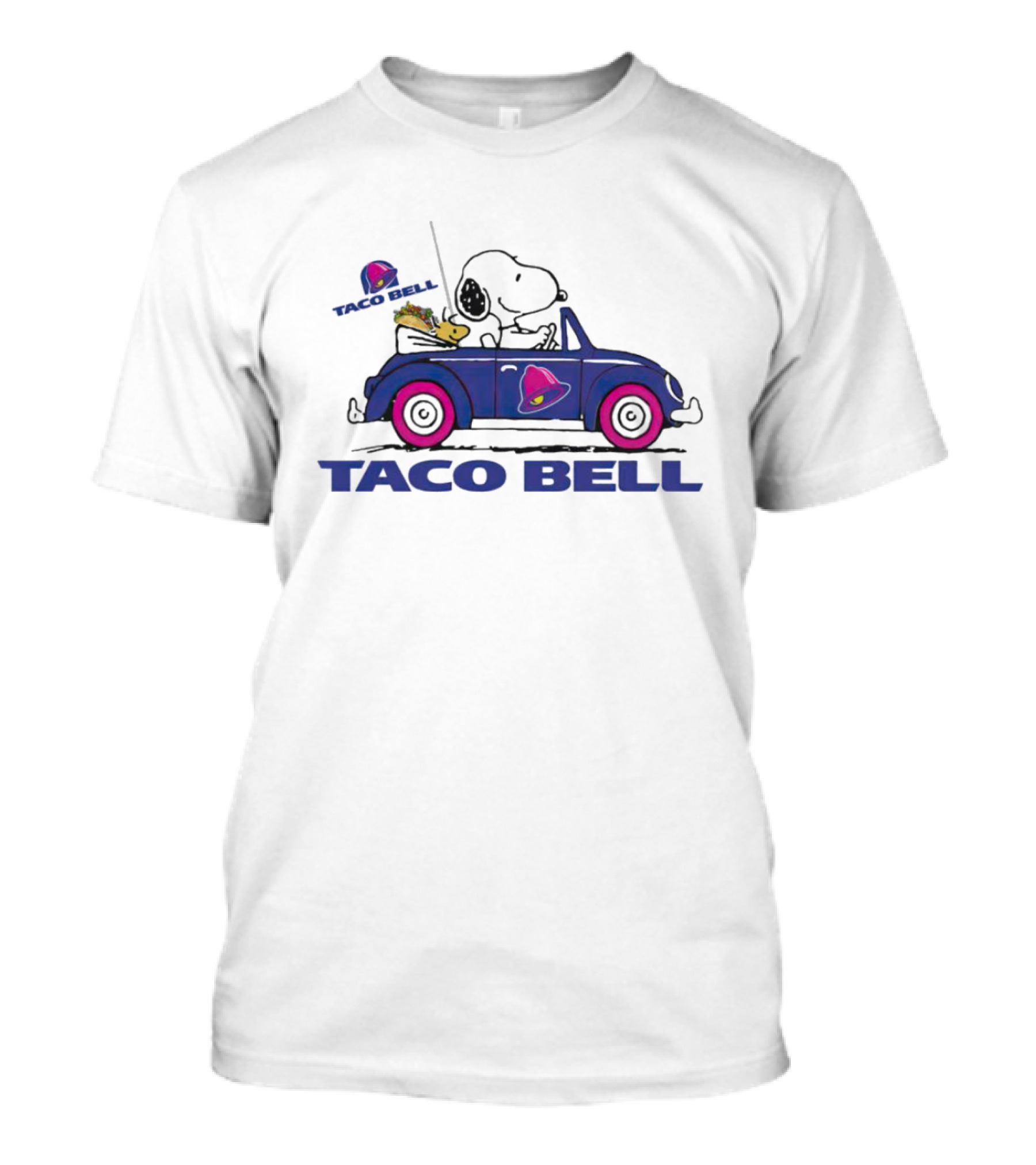 Snoopy And Woodstock Driving Taco Bell Car T-Shirt