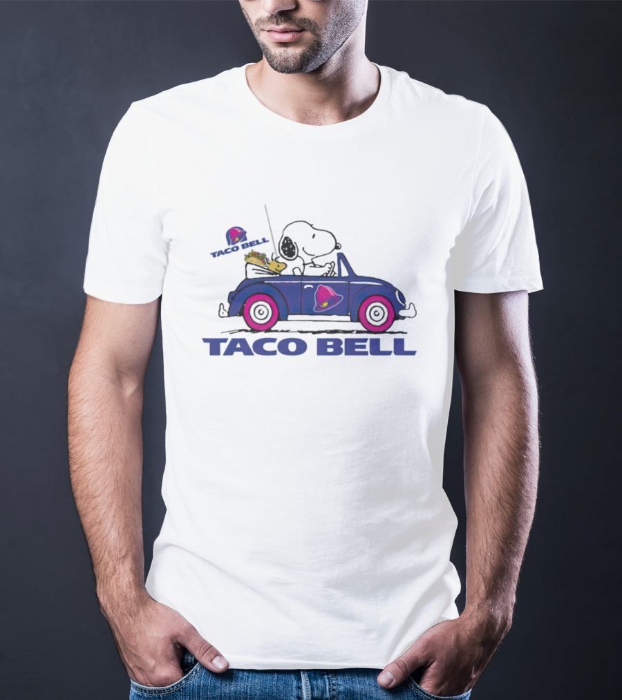 Snoopy And Woodstock Driving Taco Bell Car T-Shirt