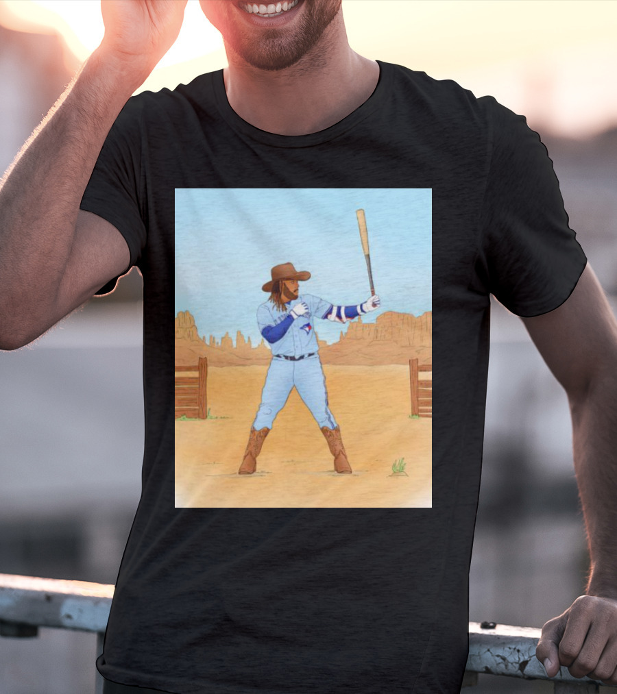 Blue Jays Vladimir Guerrero Jr. Cowboy Desert Baseball Scene T-Shirt