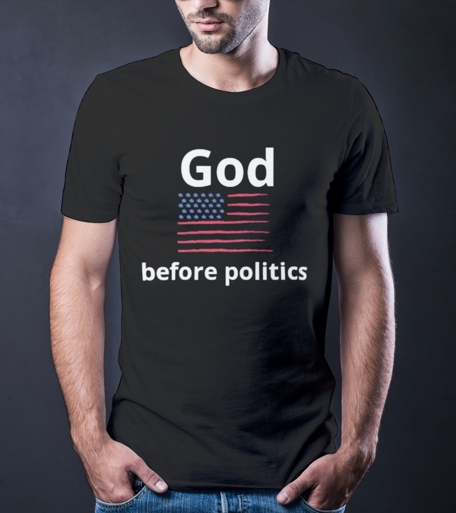 God Before Politics USA Flag T-Shirt