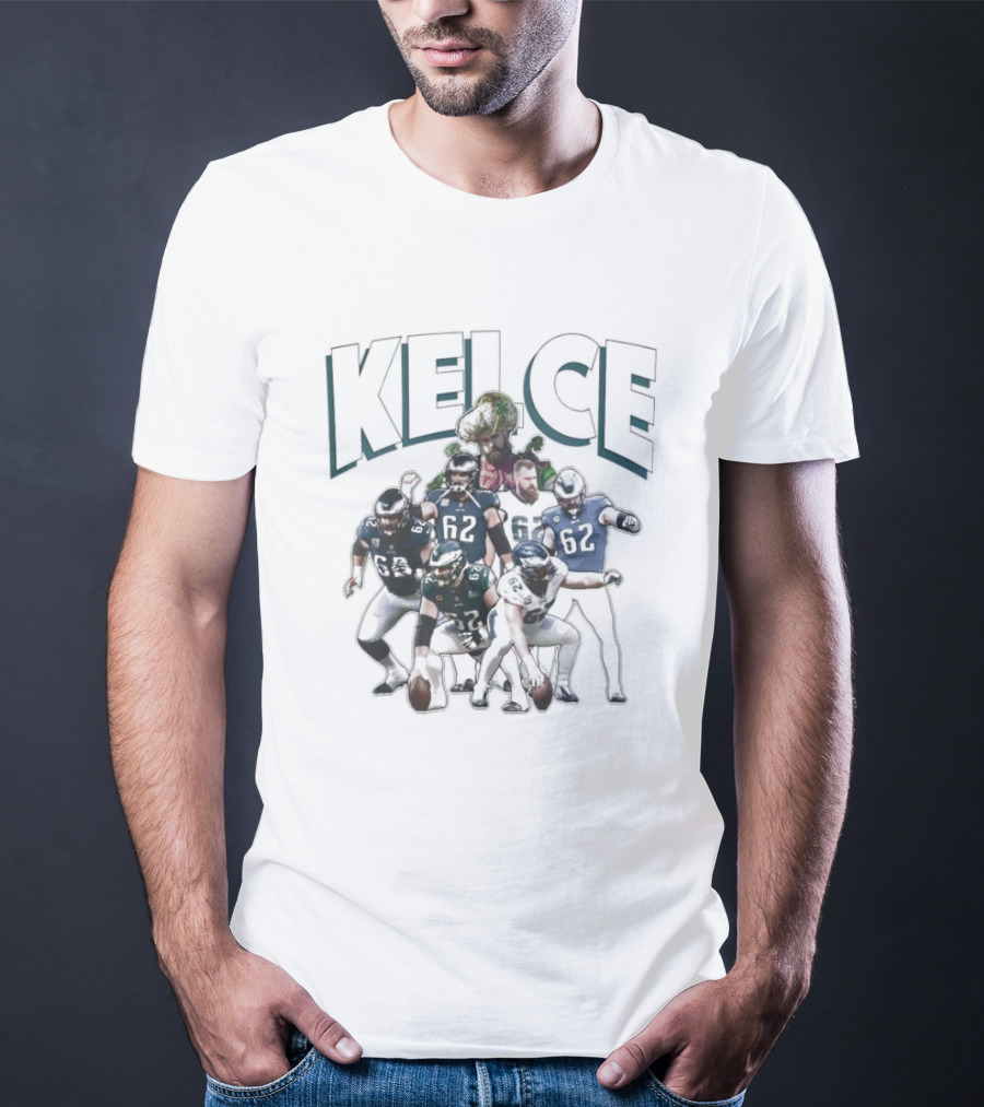 Kelce 62 Philadelphia Eagles Collage T-Shirt