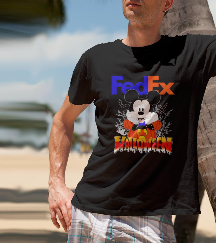 FedEx Mickey Mouse Halloween Pumpkin T-Shirt