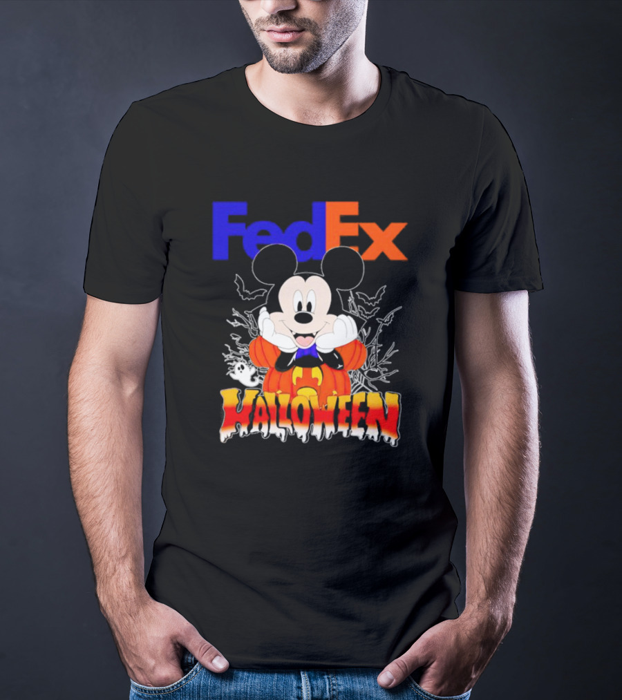 FedEx Mickey Mouse Halloween Pumpkin T-Shirt