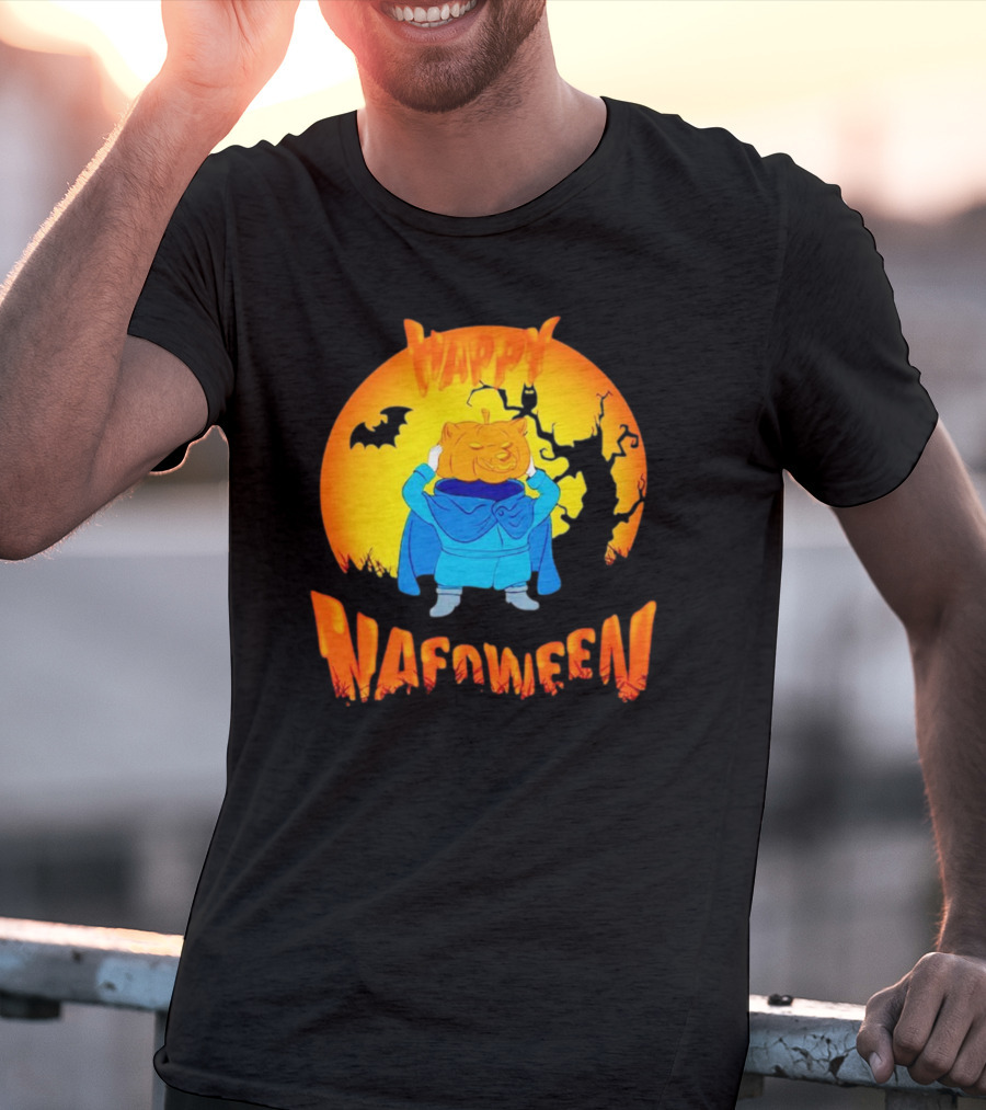 Happy NAFOween Pumpkin Rider With Spooky Moon And Bat T-Shirt