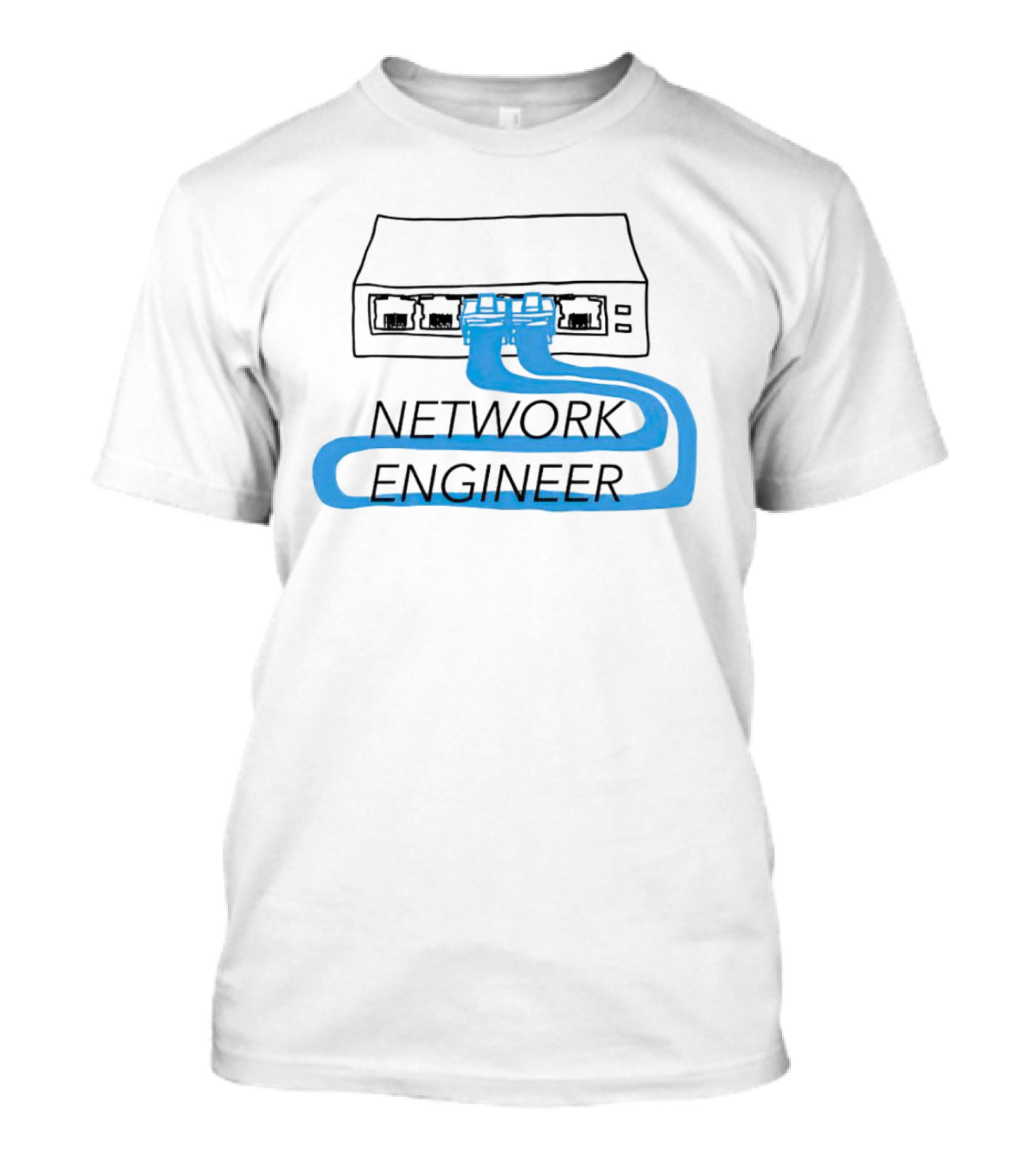 Network Engineer Ethernet Cable Switch Sketch T-Shirt
