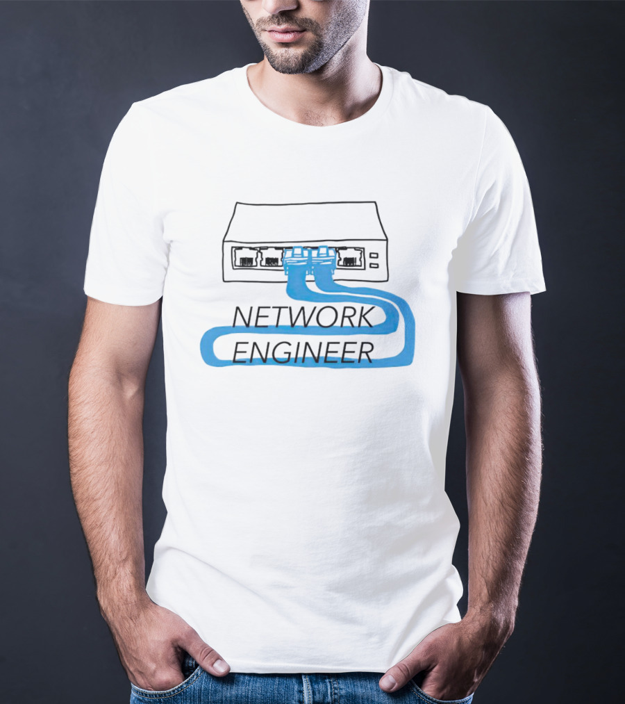 Network Engineer Ethernet Cable Switch Sketch T-Shirt