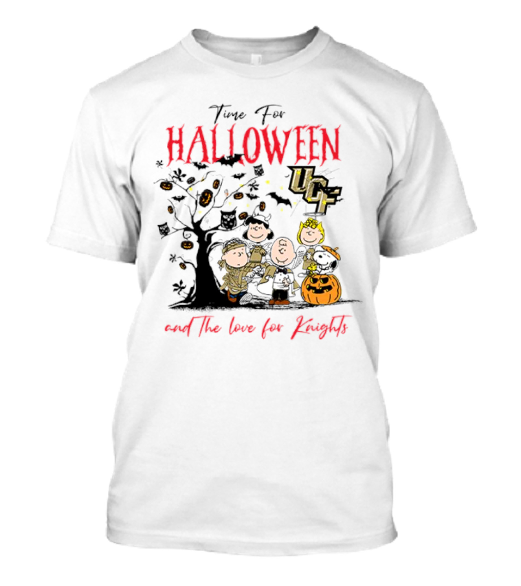Time For Halloween Peanuts Characters With UCF Knights Spirit T-Shirt