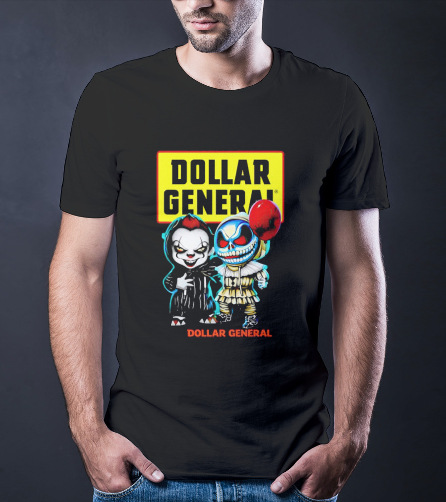 Dollar General Halloween Pennywise And Jack Skellington Crossover T-Shirt