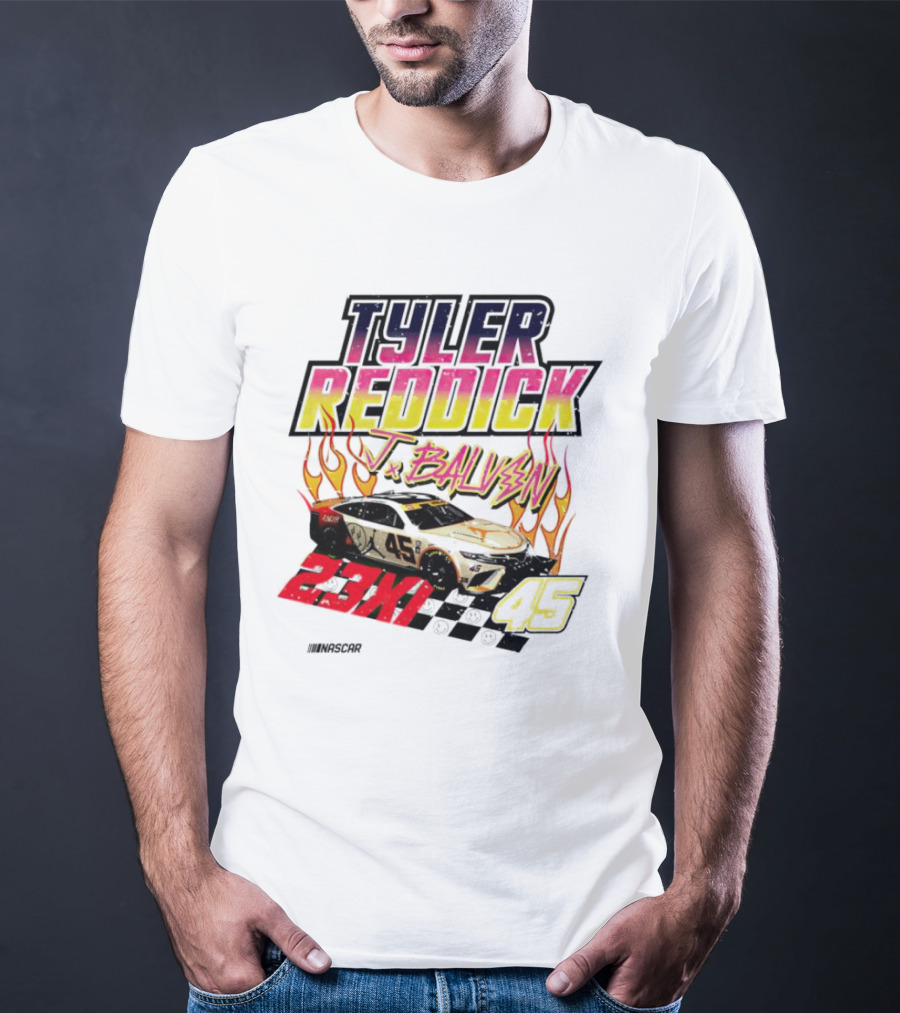 Tyler Reddick J Balvin 23XI Racing NASCAR 45 Flames T-Shirt