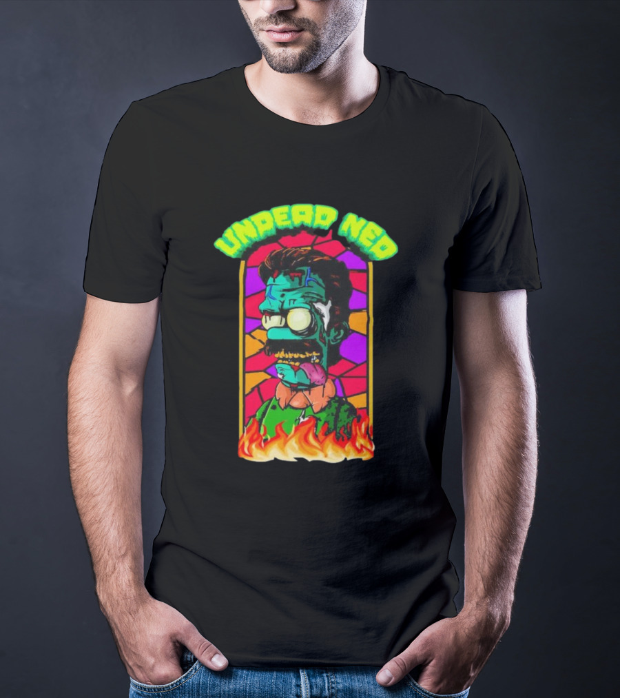 Undead Ned Zombies Flame Cartoon T-Shirt
