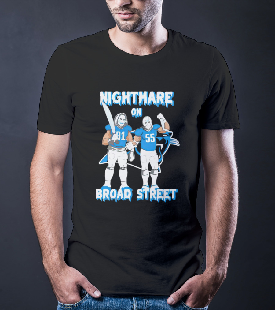 Nightmare On Broad Street 91 55 Carolina Panthers Halloween T-Shirt