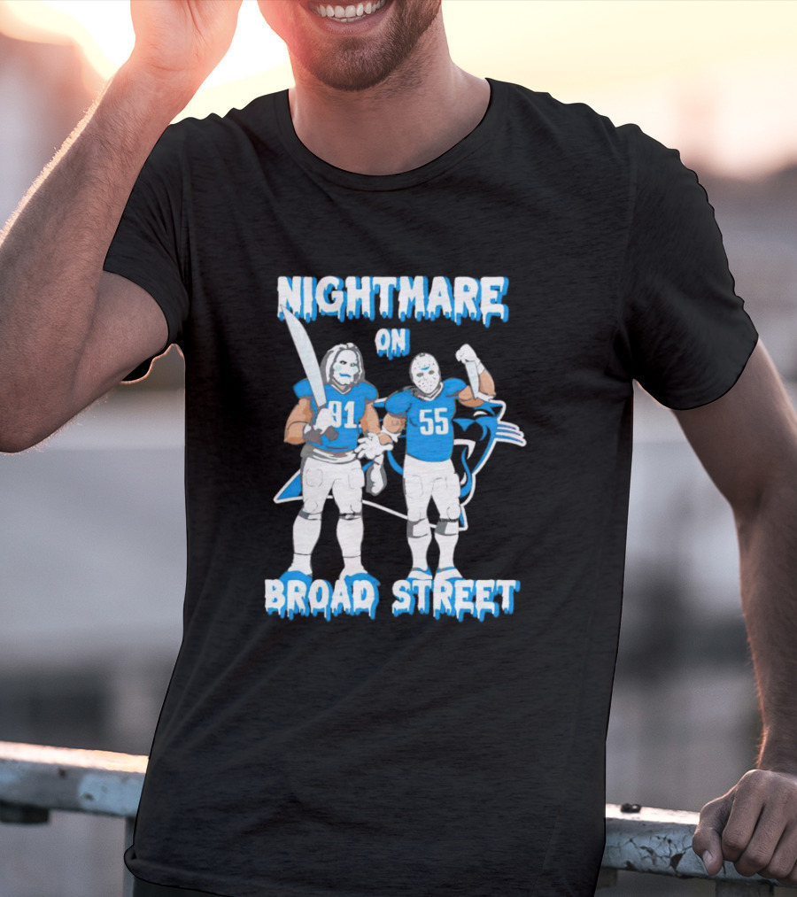 Nightmare On Broad Street 91 55 Carolina Panthers Halloween T-Shirt