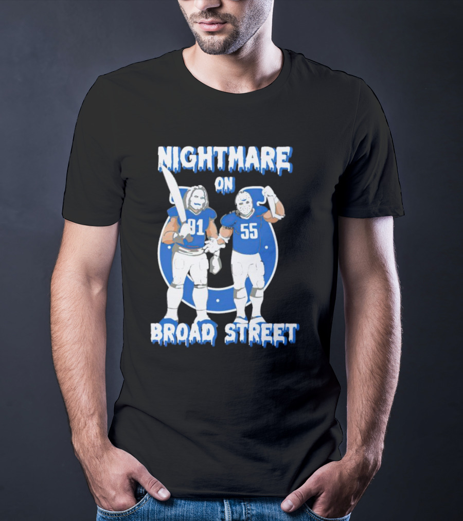 Nightmare On Broad Street Indianapolis Colts 91 55 Jason Voorhees Halloween T-Shirt