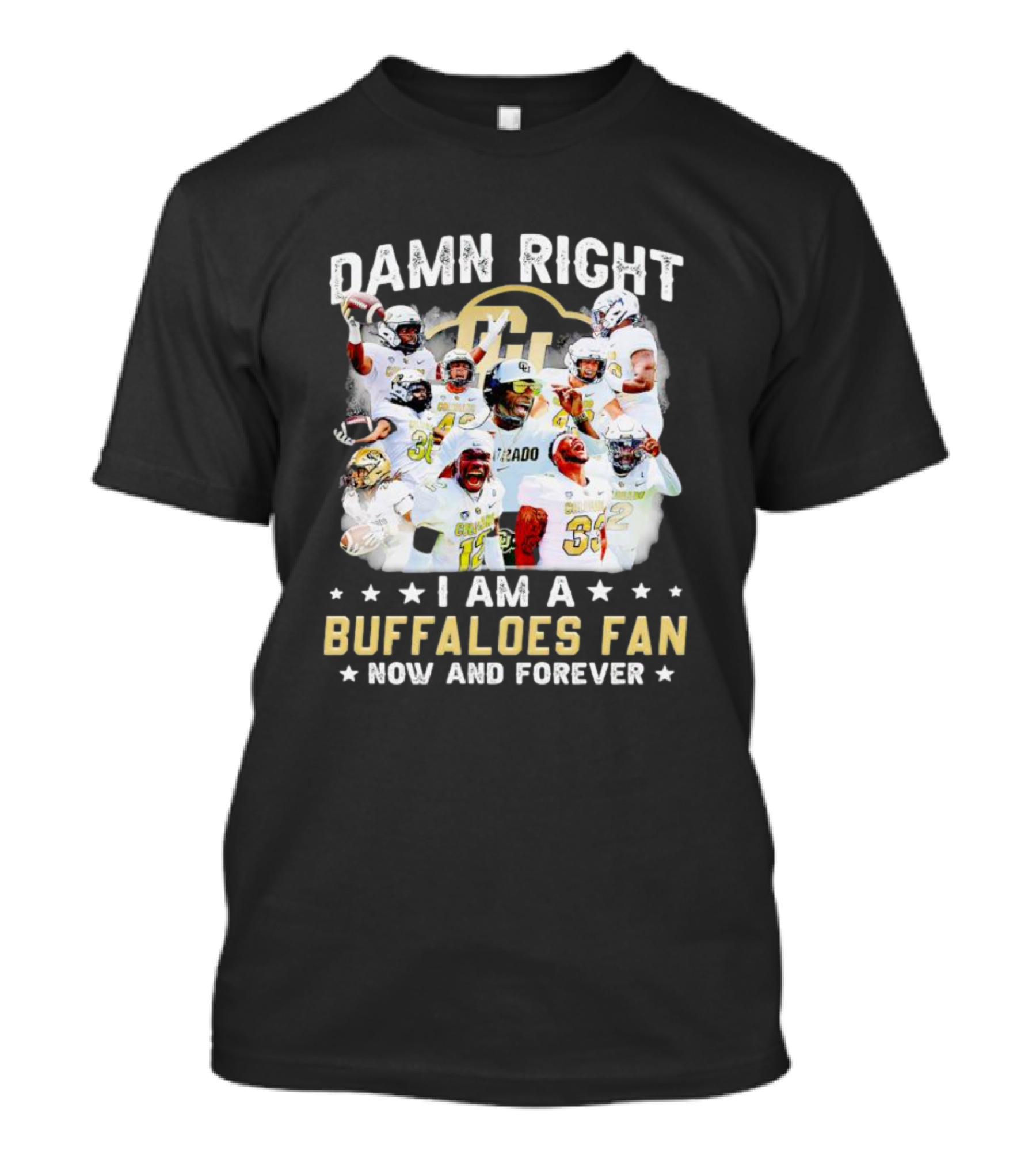 Damn Right I Am A Colorado Buffaloes Fan Now And Forever T-Shirt