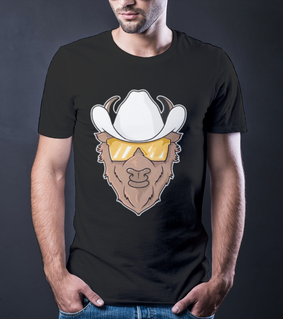 Deion Sanders Colorado Buffaloes Cowboy Hats Sunglasses Buffalo Head T-Shirt