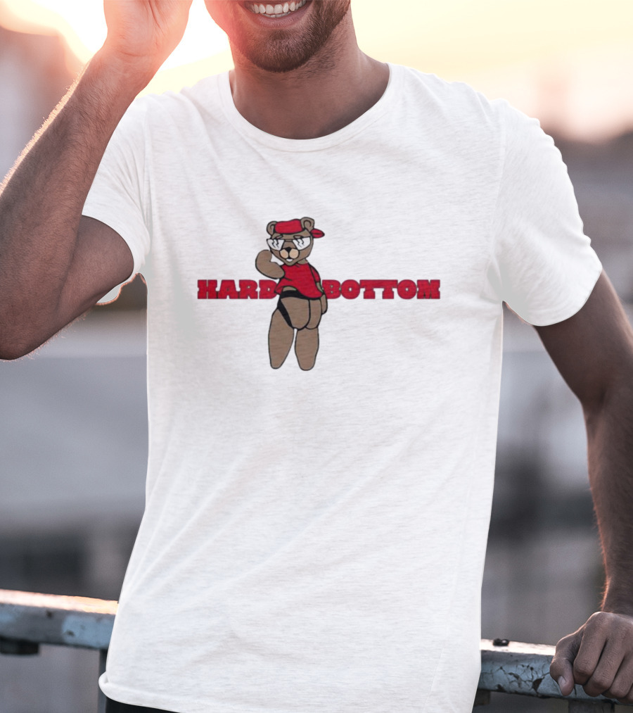 HARD BOTTOM Bear Wearing Red Bandana And Glasses T-Shirt