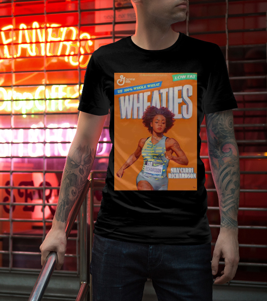 Sha’carri Richardson On Wheaties Box General Mills 100% Whole Wheat Low Fat T-Shirt