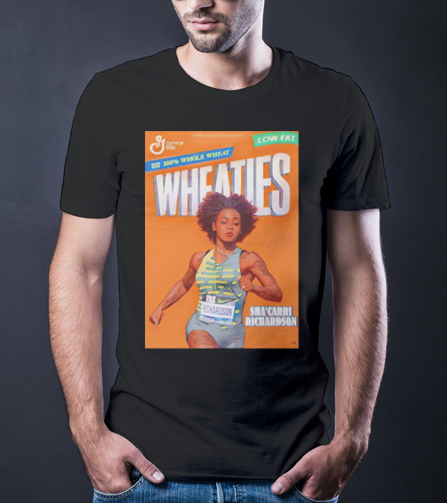 Sha’carri Richardson On Wheaties Box General Mills 100% Whole Wheat Low Fat T-Shirt