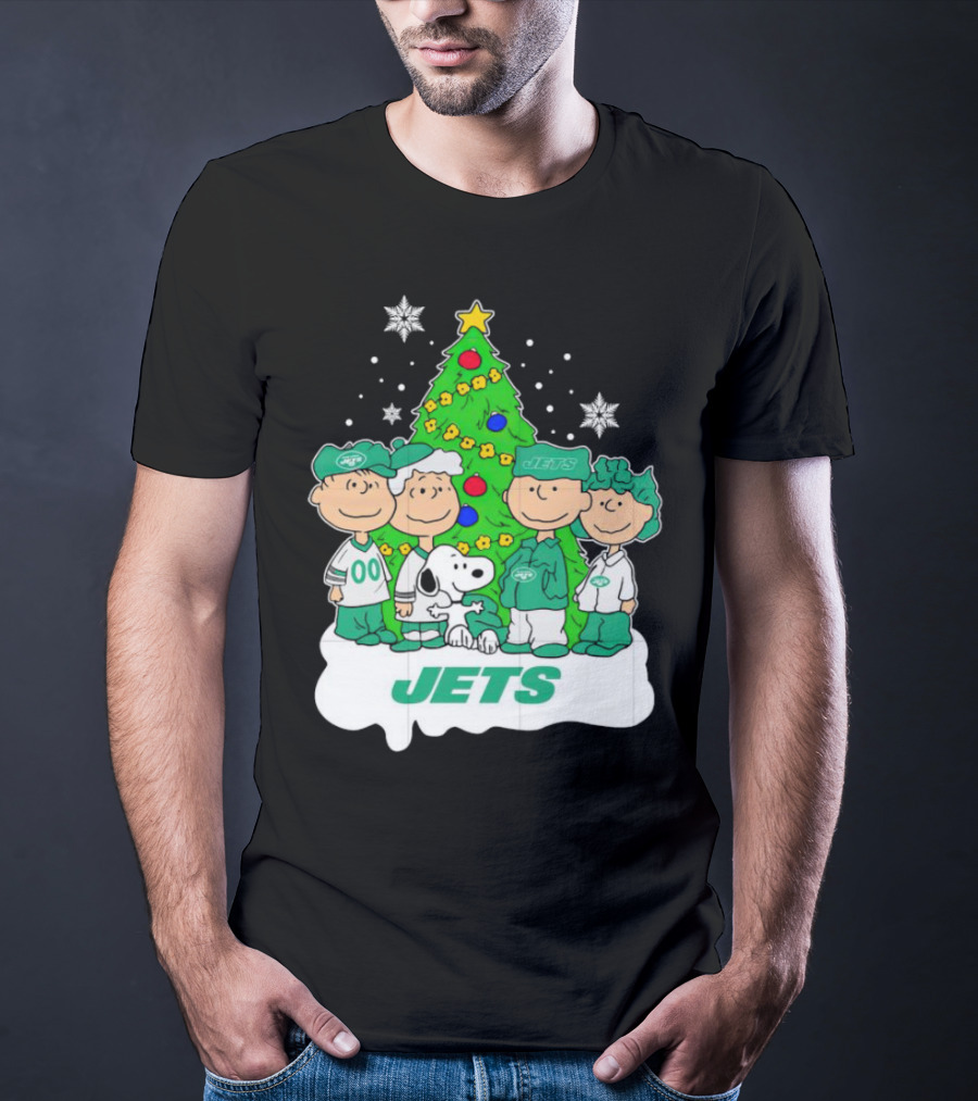 Peanuts Characters Jets Christmas Tree Holiday T-Shirt