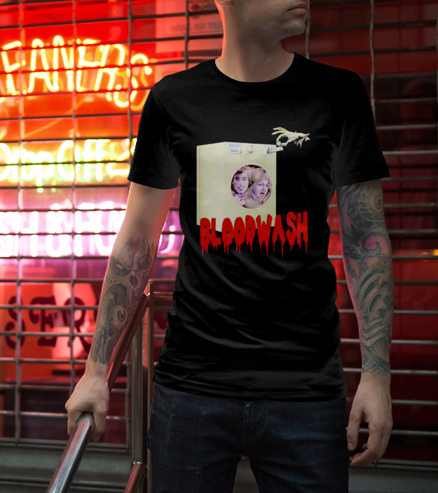 Bloodwash Haunted Laundromat Horror Washer Creature T-Shirt