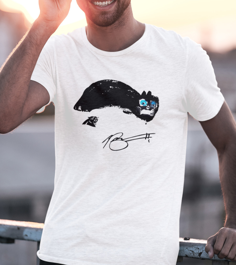 Bryce Young Panthers Signature Sketch T-Shirt