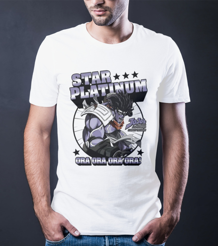 Star Platinum JoJo's Bizarre Adventure Ora Ora Ora Circle T-Shirt