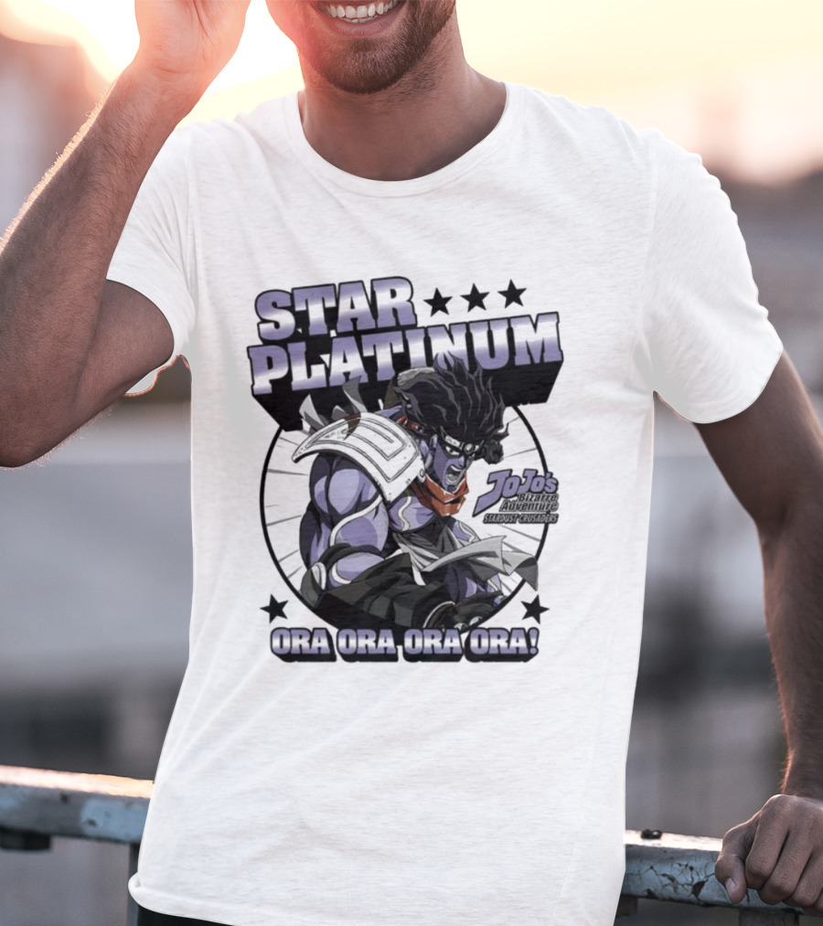 Star Platinum JoJo's Bizarre Adventure Ora Ora Ora Circle T-Shirt