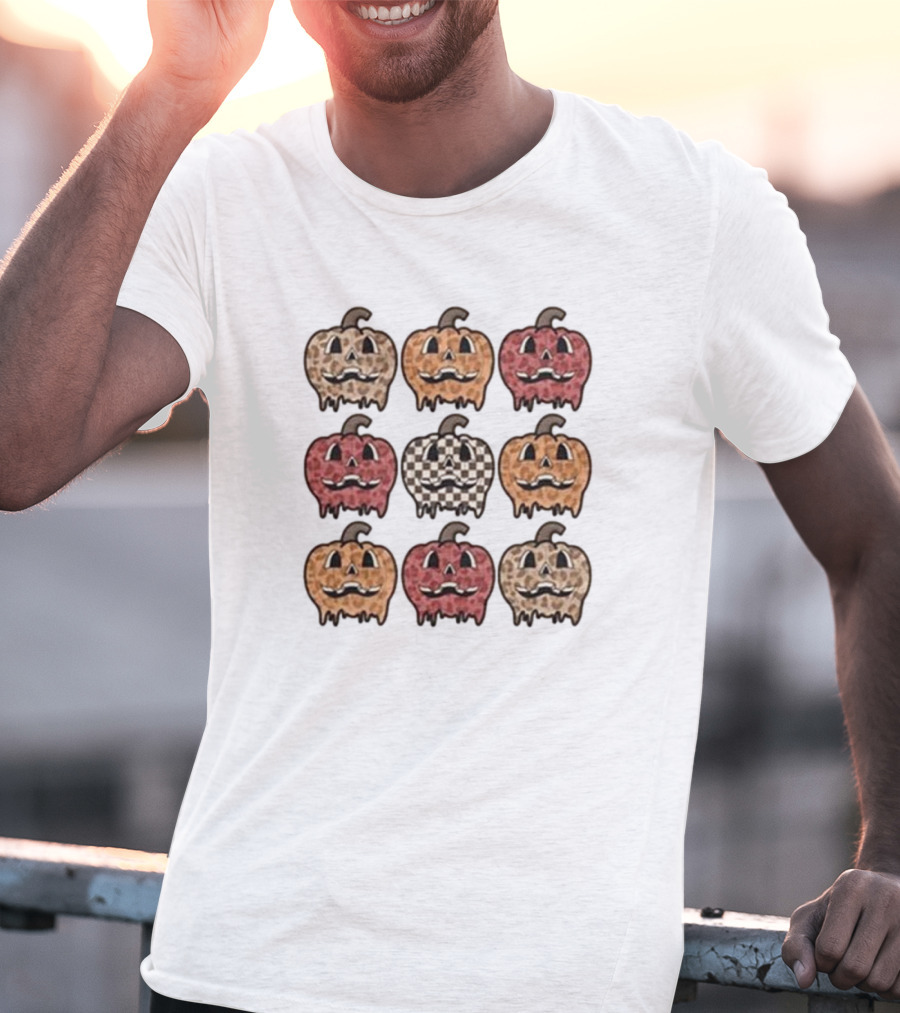 Cute Halloween Pumpkin Pattern T-Shirt