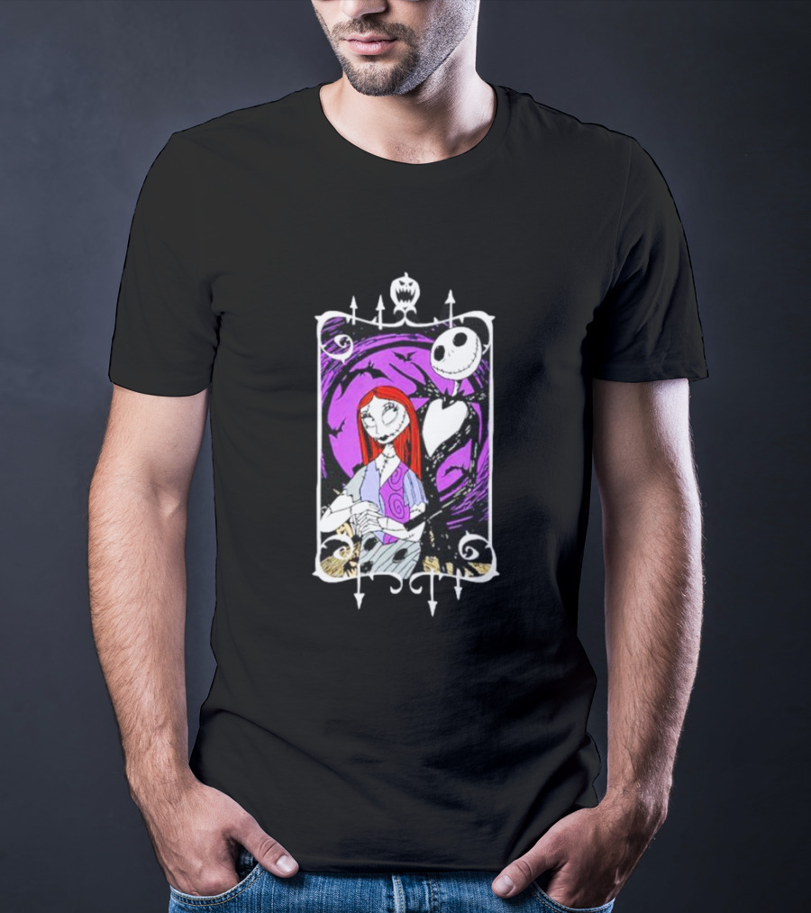 Jack And Sally Nightmare Moonlit Embrace T-Shirt