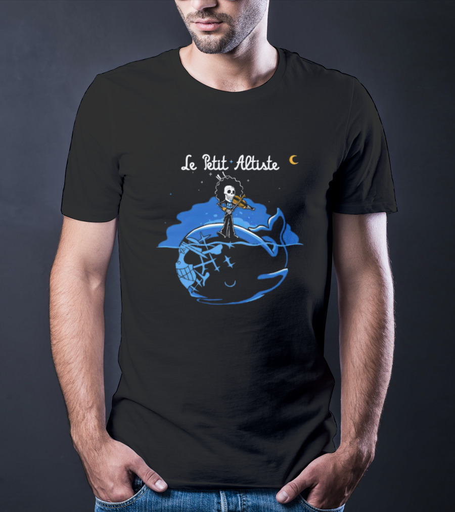 Le Petit Altiste Skeleton Violinist On Whale Under Moon T-Shirt