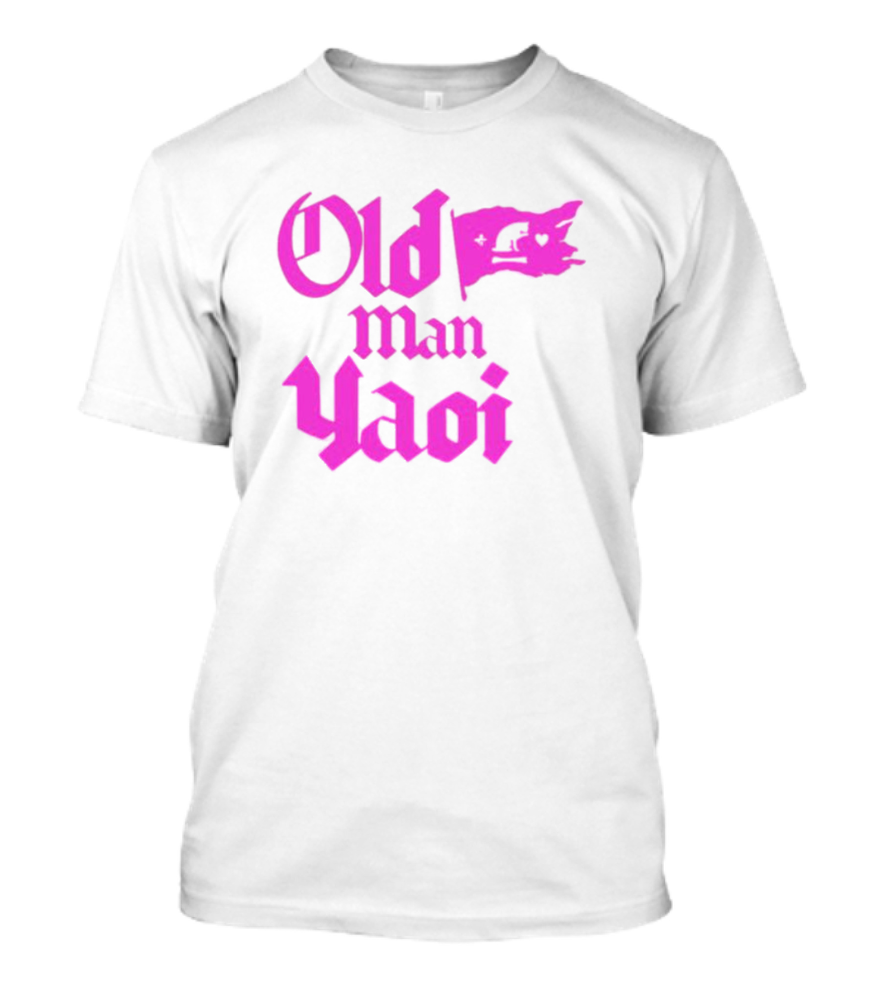 Old Man Yaoi Pink Gothic Text T-Shirt