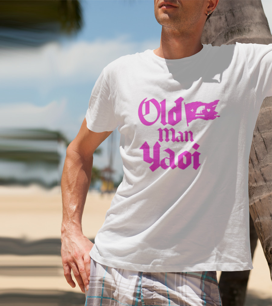 Old Man Yaoi Pink Gothic Text T-Shirt